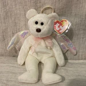 1998 Retired TY HALO the Angel Bear Beanie Baby Very Rare w/ Brown Nose & Errors